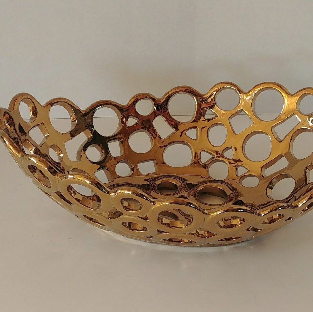 Decorative Centerpiece Gold Bowl